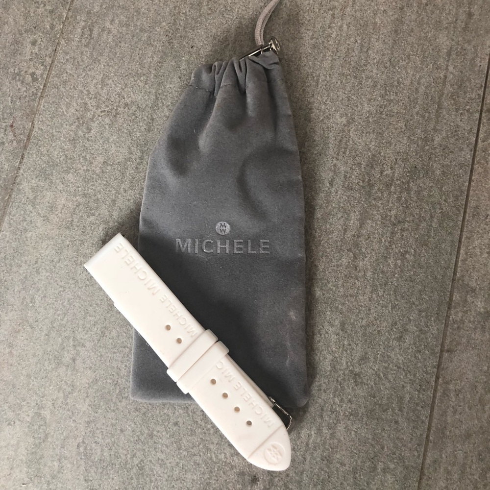 White 20mm silicone Michele watch band